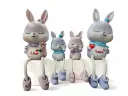 4 Pieces long shoes rope set, full family sitting with foot hanging with rope