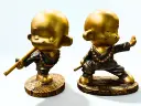 Martial arts, miniature monks 2 piece set